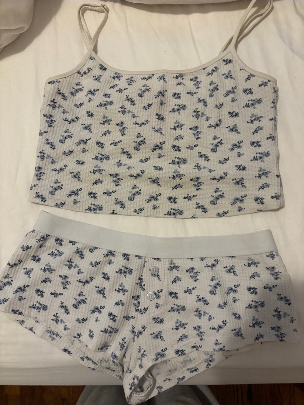 Edikted Floral Ribbed Cami & Short Set BOTH SIZE SMALL